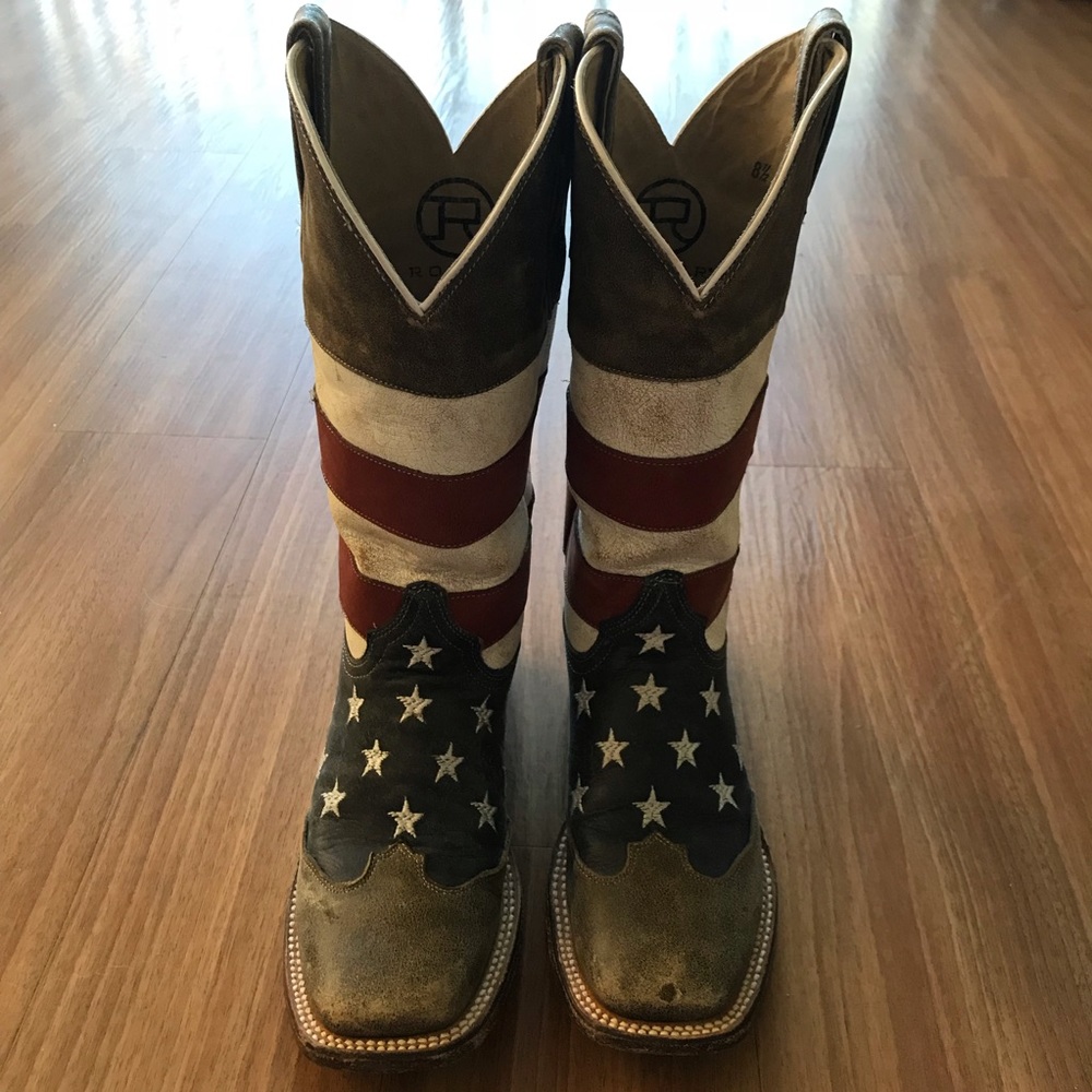 Roper Distressed American Flag Cowgirl Boots